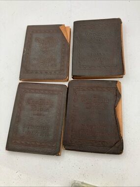 Set of 4 Brown Pocket Holy Bibles